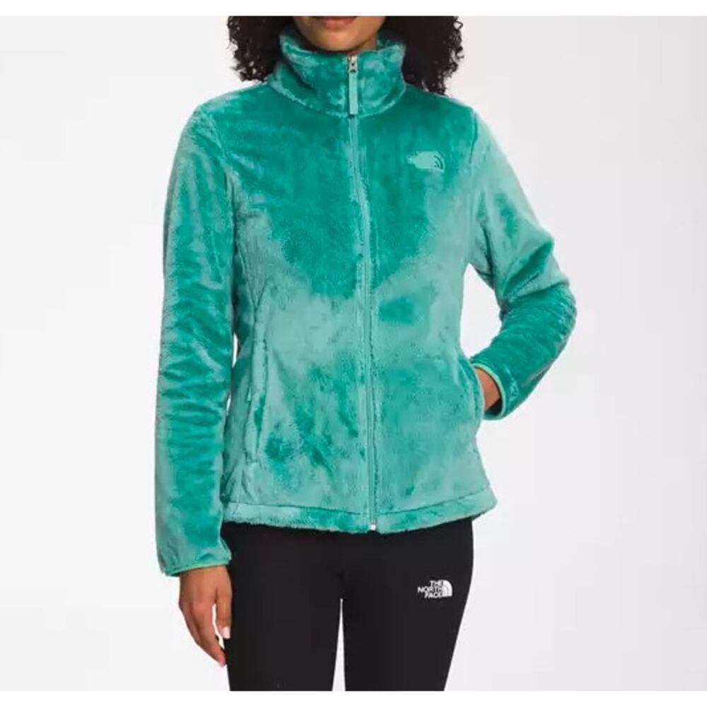 The North Face Women's Size Small Green Fleece Fuzzy‎ Full Zip Sweater